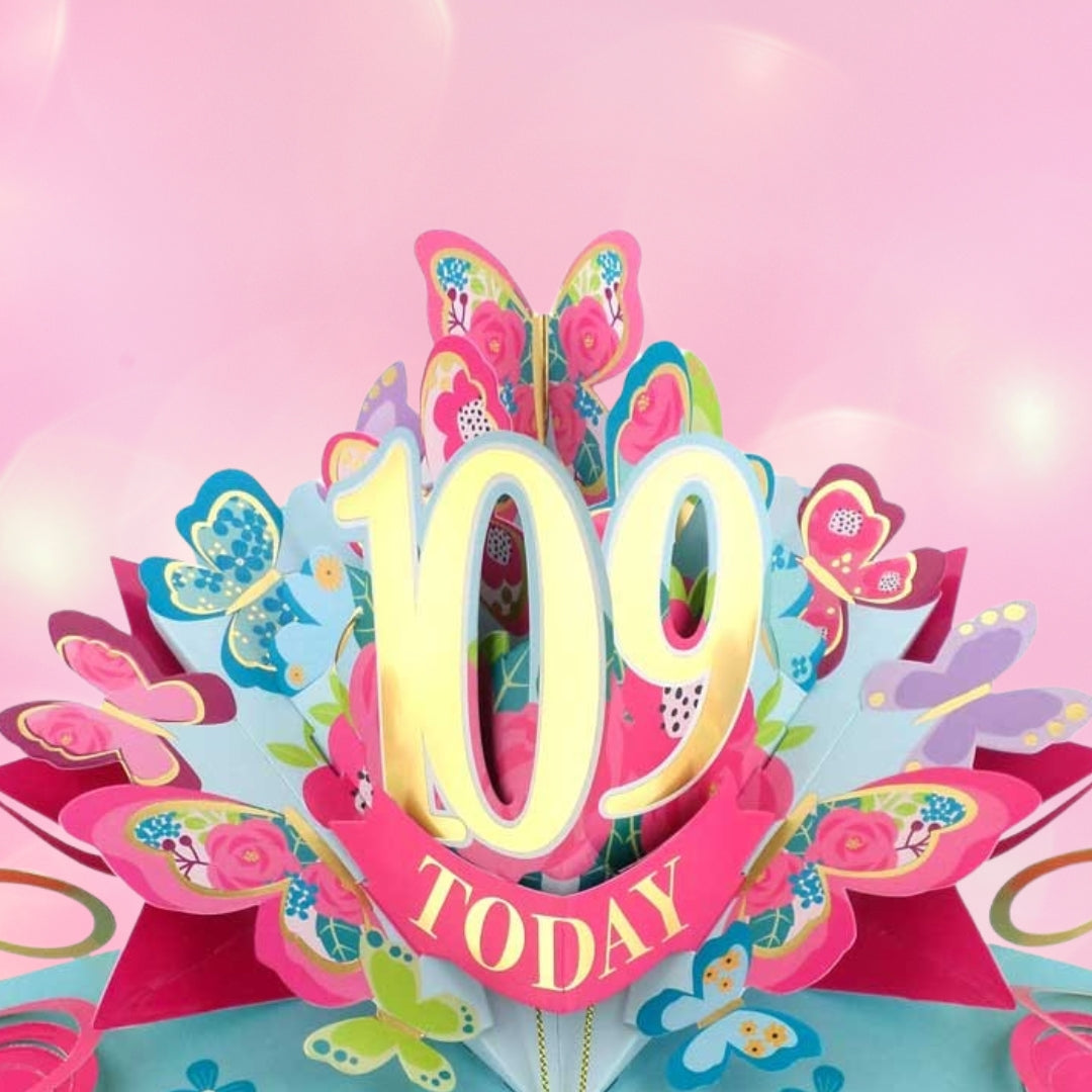 109 Today Happy 109th Birthday Pop Up Greeting Card