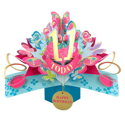 10 To 109' Happy 'Any Age' Birthday Today Pop Up Greeting Card