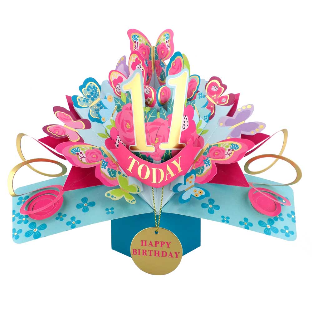 11 Today Happy 11th Birthday Pop Up Greeting Card