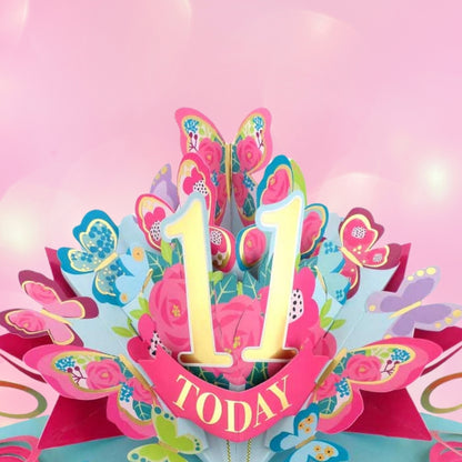 11 Today Happy 11th Birthday Pop Up Greeting Card