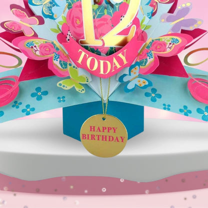 12 Today Happy 12th Birthday Pop Up Greeting Card