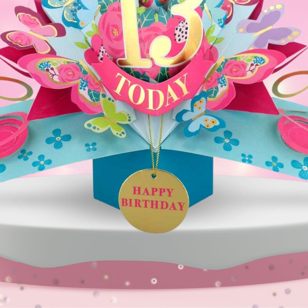 13 Today Happy 13th Birthday Pop Up Greeting Card