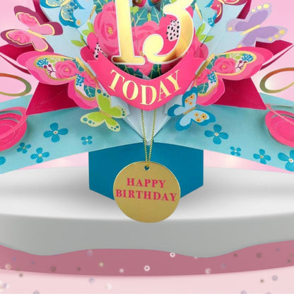 13 Today Happy 13th Birthday Pop Up Greeting Card