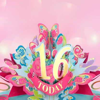 16 Today Happy 16th Birthday Pop Up Greeting Card