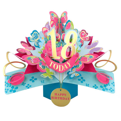 10 To 109' Happy 'Any Age' Birthday Today Pop Up Greeting Card