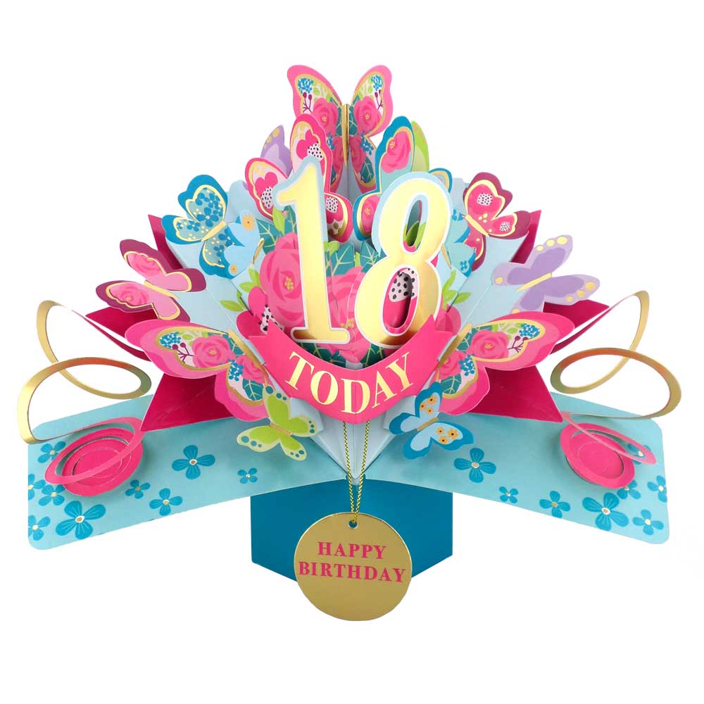 18 Today Happy 18th Birthday Pop Up Greeting Card