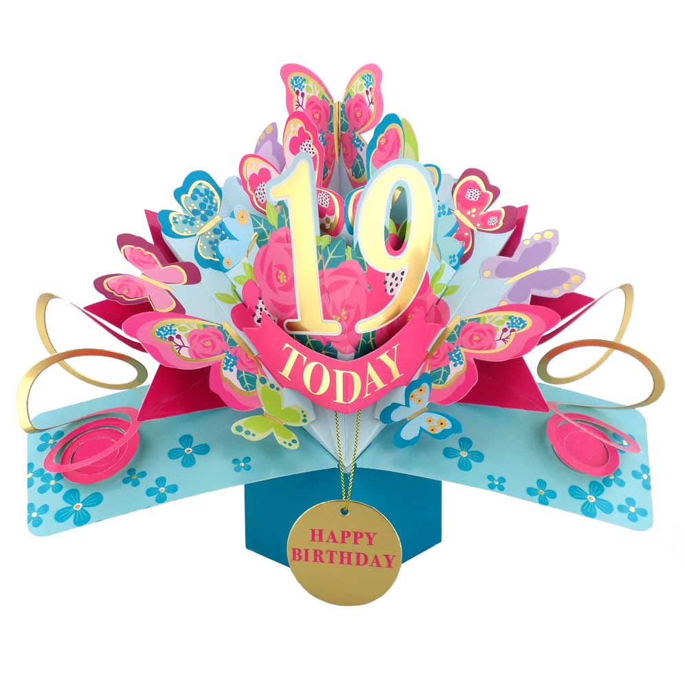 19 Today Happy 19th Birthday Pop Up Greeting Card