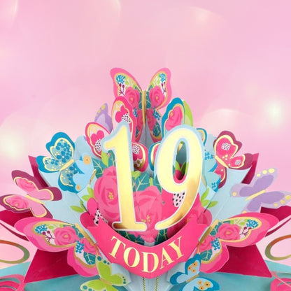 19 Today Happy 19th Birthday Pop Up Greeting Card