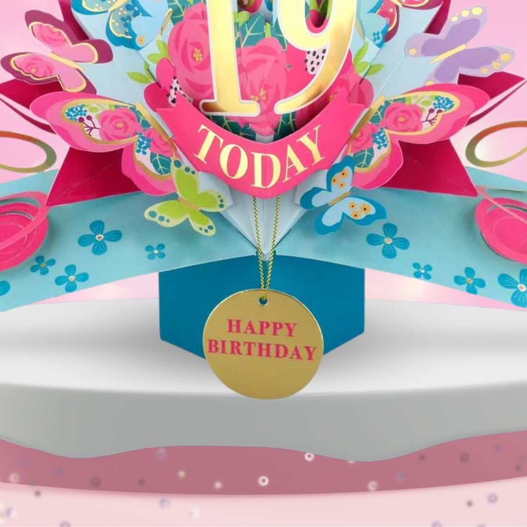 19 Today Happy 19th Birthday Pop Up Greeting Card