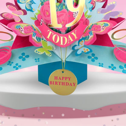 19 Today Happy 19th Birthday Pop Up Greeting Card