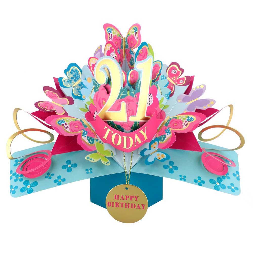 10 To 109' Happy 'Any Age' Birthday Today Pop Up Greeting Card