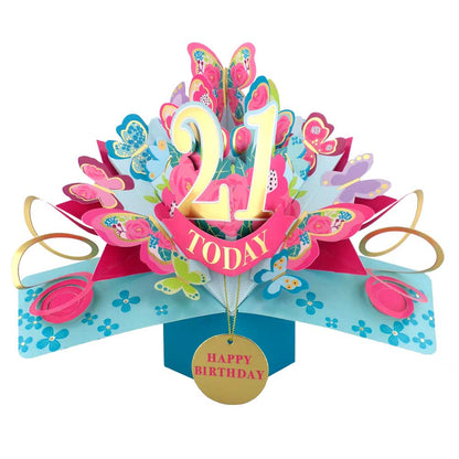 21 Today Happy 21st Birthday Pop Up Greeting Card