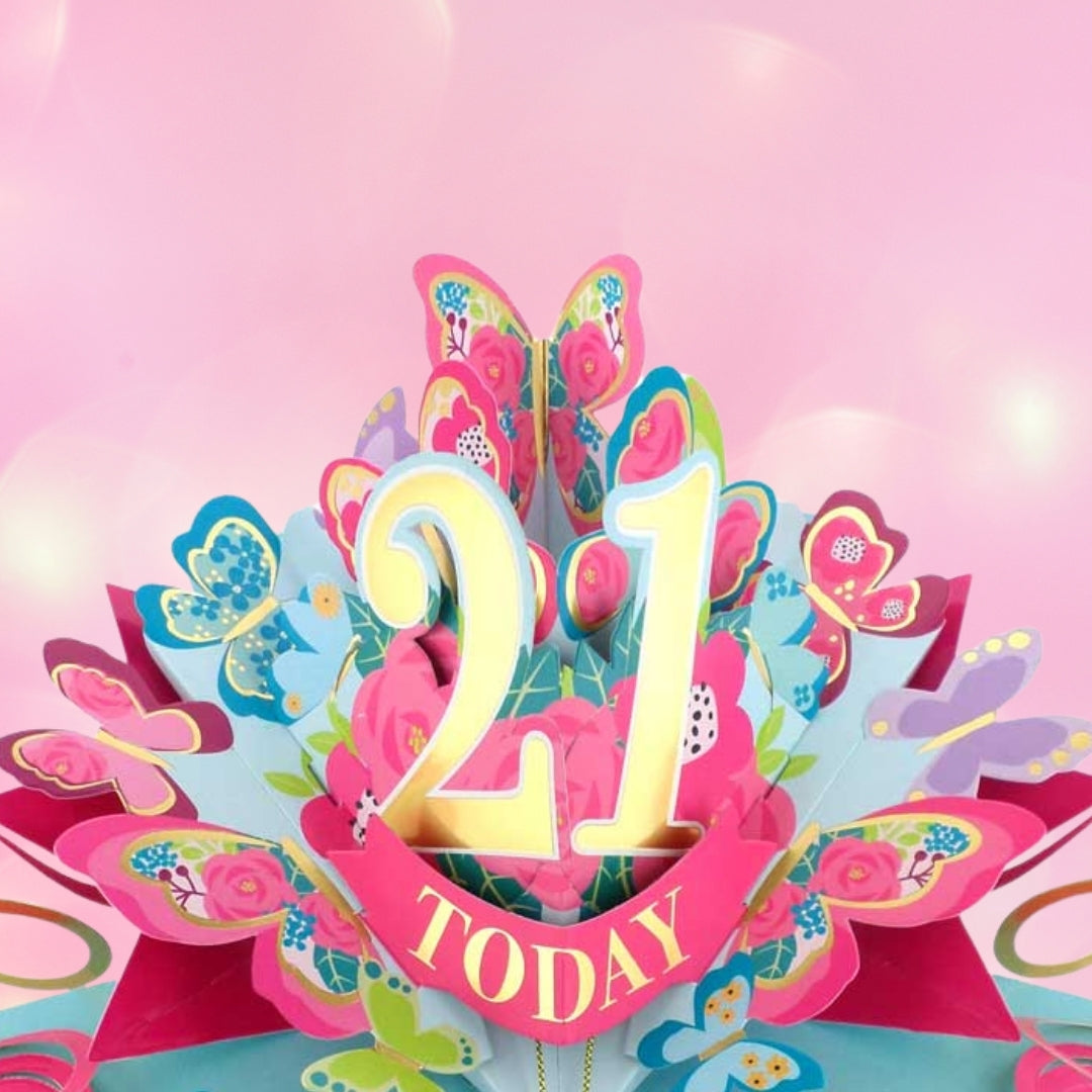 21 Today Happy 21st Birthday Pop Up Greeting Card