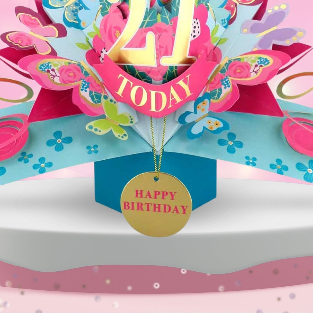 21 Today Happy 21st Birthday Pop Up Greeting Card