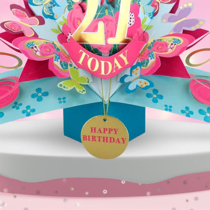 21 Today Happy 21st Birthday Pop Up Greeting Card