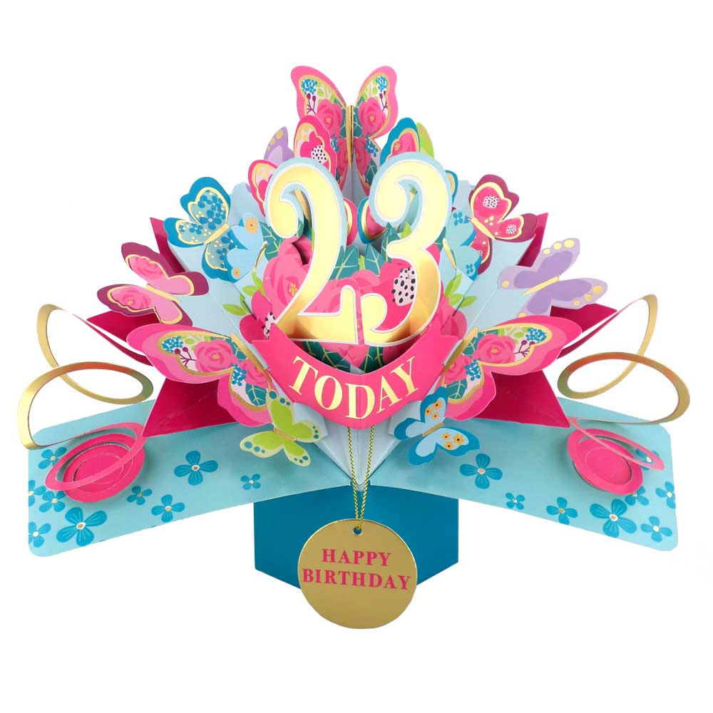 10 To 109' Happy 'Any Age' Birthday Today Pop Up Greeting Card