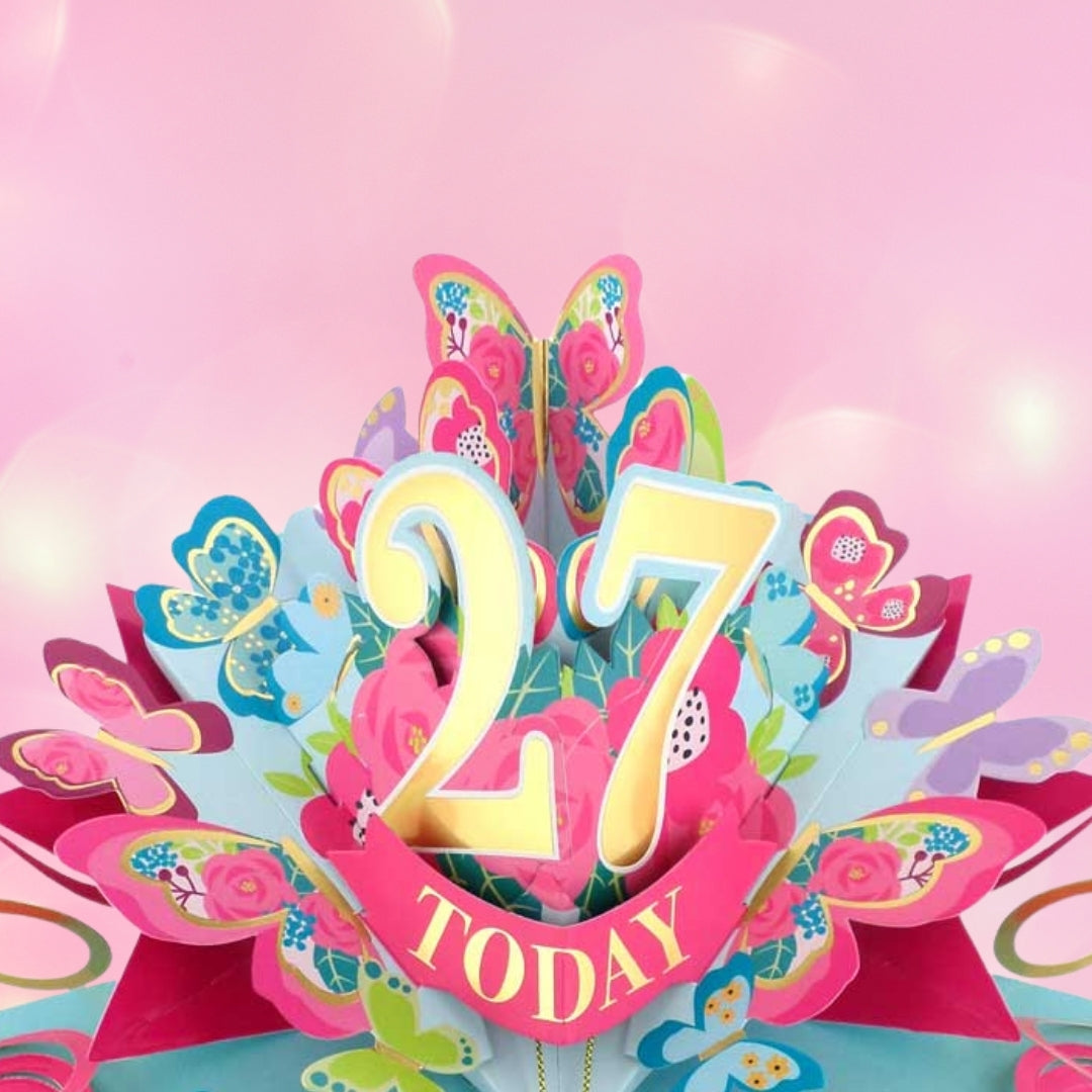 27 Today Happy 27th Birthday Pop Up Greeting Card