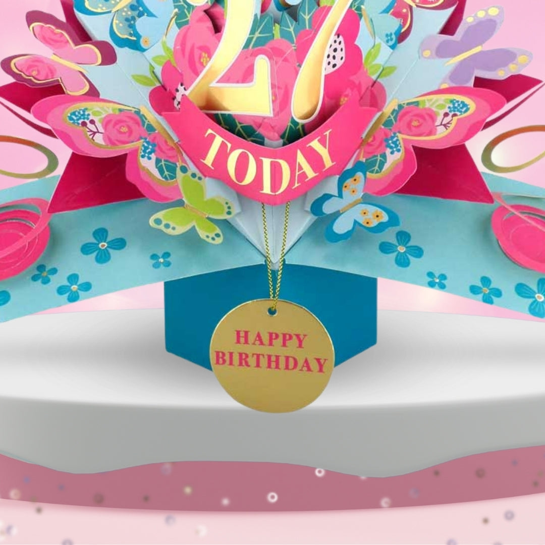 27 Today Happy 27th Birthday Pop Up Greeting Card