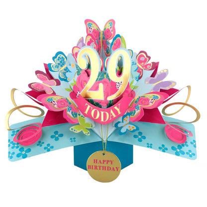 29 Today Happy 29th Birthday Pop Up Greeting Card
