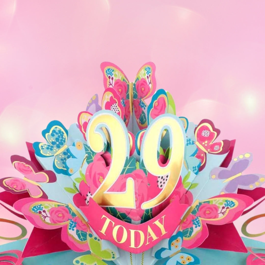 29 Today Happy 29th Birthday Pop Up Greeting Card