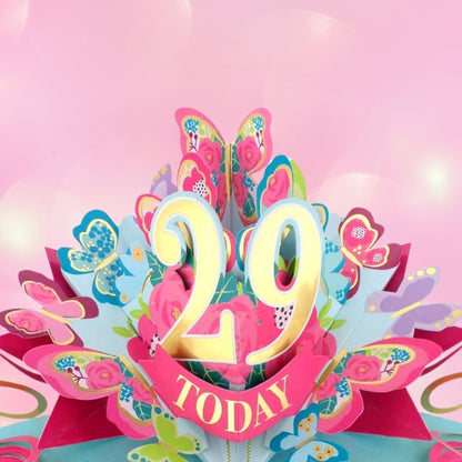 29 Today Happy 29th Birthday Pop Up Greeting Card
