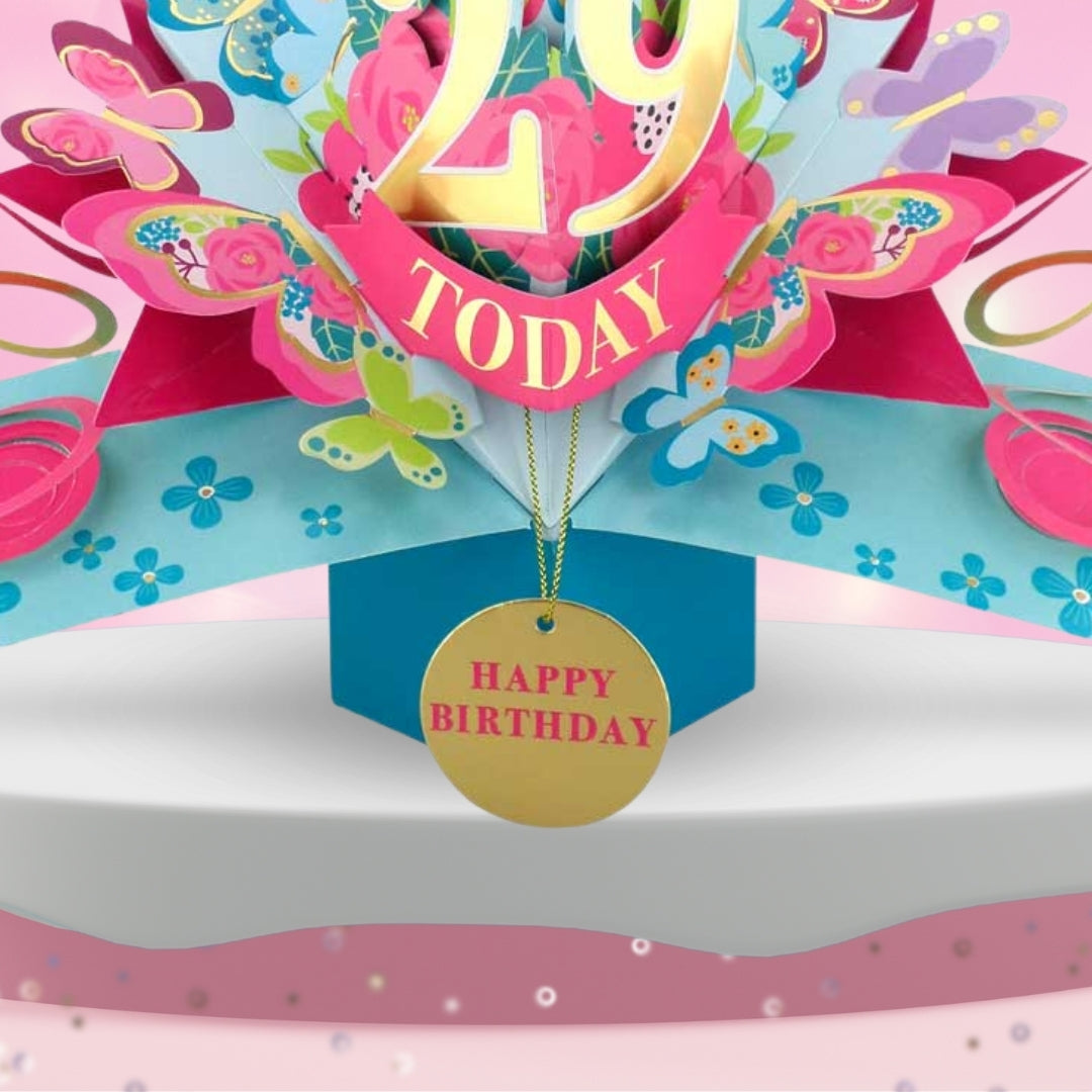 29 Today Happy 29th Birthday Pop Up Greeting Card