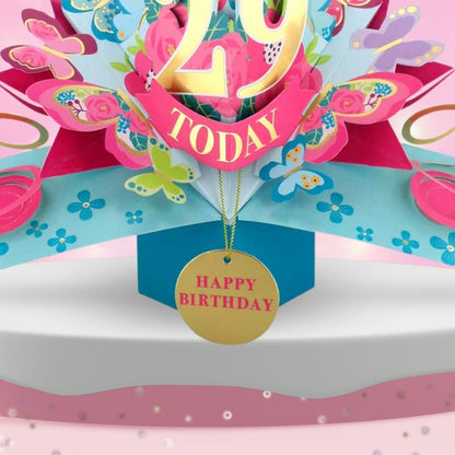 29 Today Happy 29th Birthday Pop Up Greeting Card