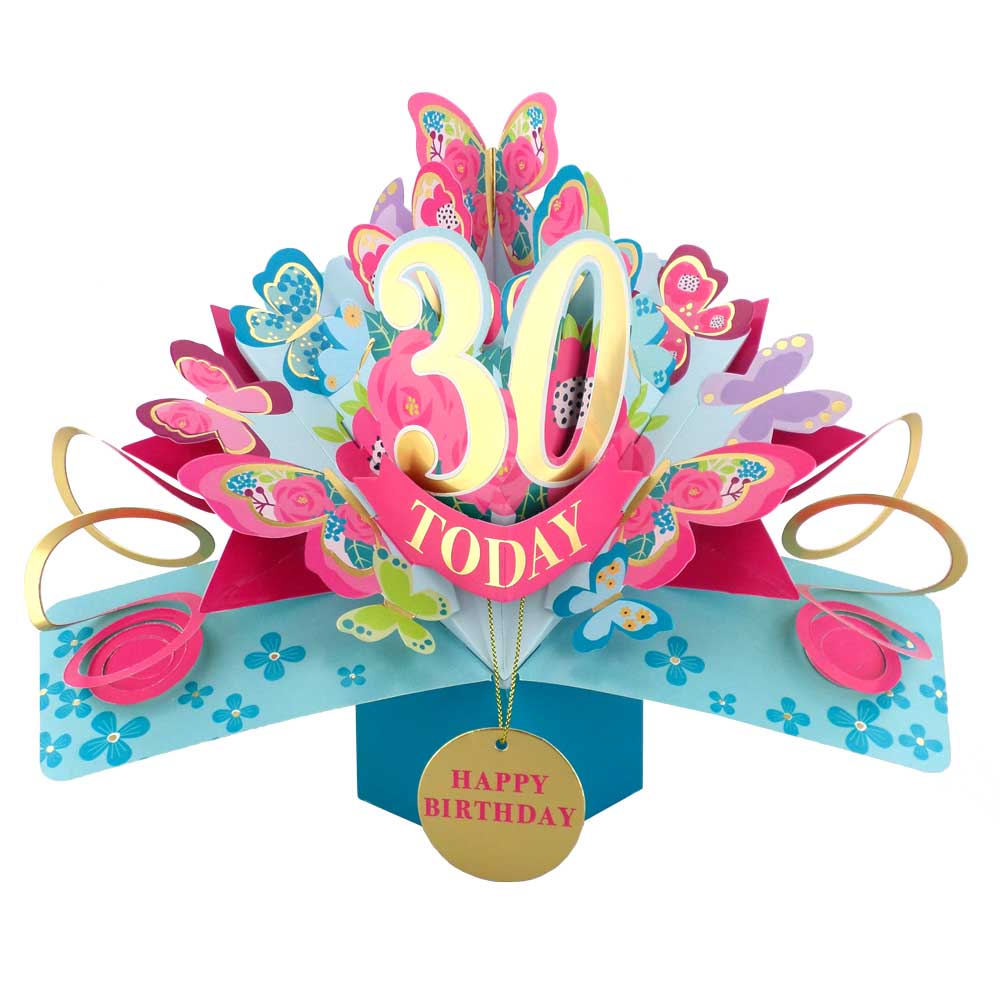 10 To 109' Happy 'Any Age' Birthday Today Pop Up Greeting Card