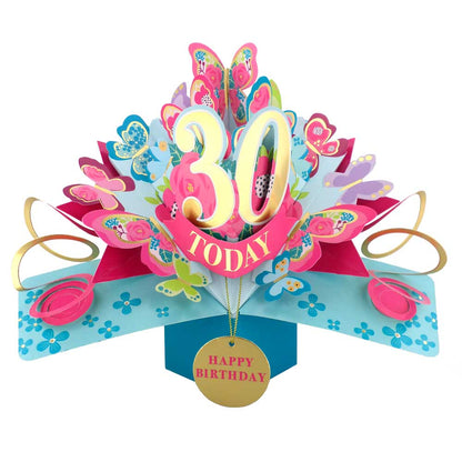 10 To 109' Happy 'Any Age' Birthday Today Pop Up Greeting Card
