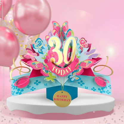 30 Today Happy 30th Birthday Pop Up Greeting Card