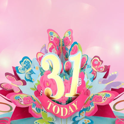 31 Today Happy 31st Birthday Pop Up Greeting Card