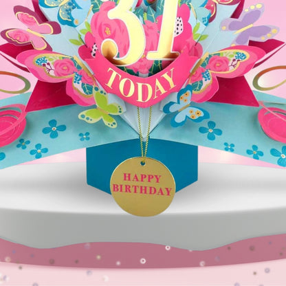 31 Today Happy 31st Birthday Pop Up Greeting Card