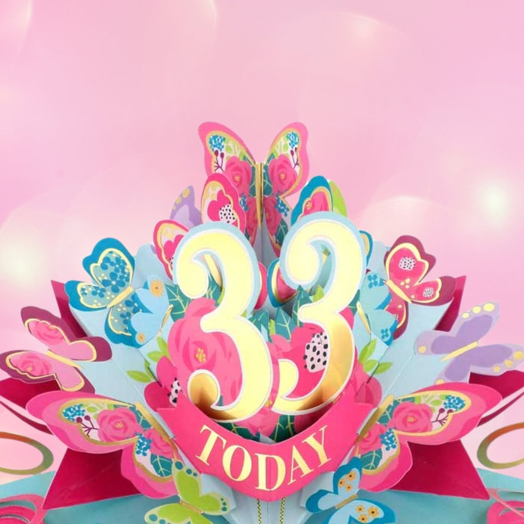 33 Today Happy 33rd Birthday Pop Up Greeting Card
