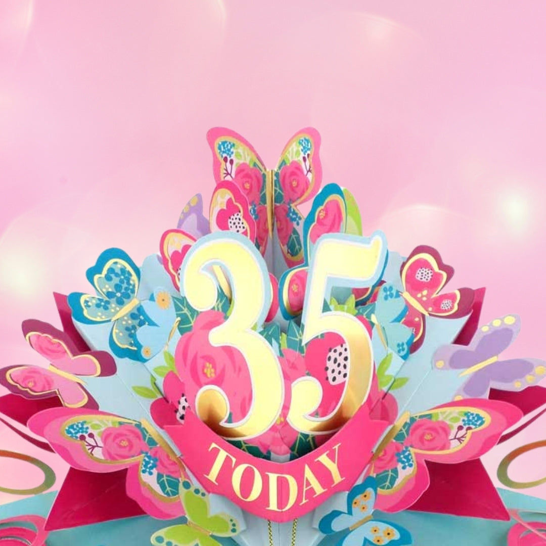 35 Today Happy 35th Birthday Pop Up Greeting Card