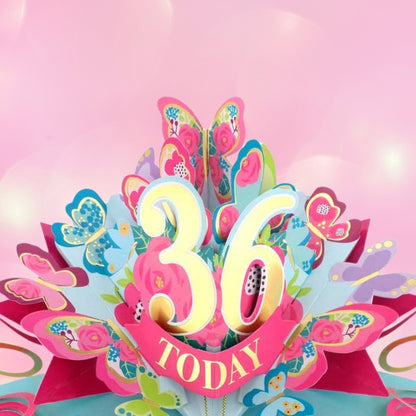 36 Today Happy 36th Birthday Pop Up Greeting Card
