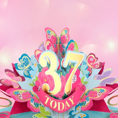 37 Today Happy 37th Birthday Pop Up Greeting Card