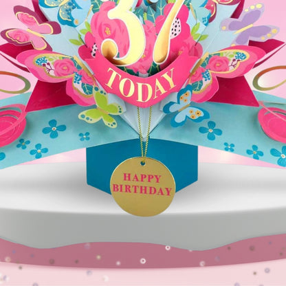 37 Today Happy 37th Birthday Pop Up Greeting Card