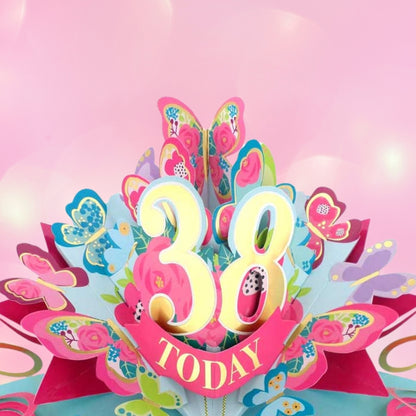 38 Today Happy 38th Birthday Pop Up Greeting Card
