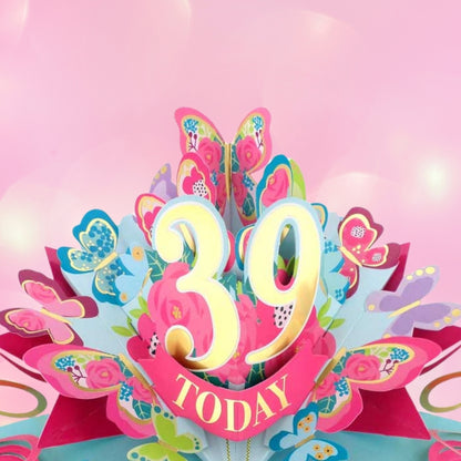 39 Today Happy 39th Birthday Pop Up Greeting Card