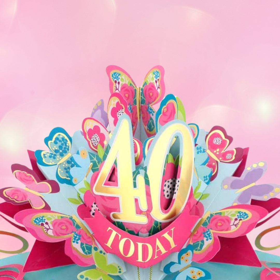 40 Today Happy 40th Birthday Pop Up Greeting Card