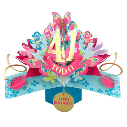 10 To 109' Happy 'Any Age' Birthday Today Pop Up Greeting Card