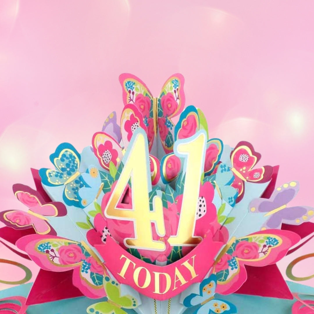 41 Today Happy 41st Birthday Pop Up Greeting Card