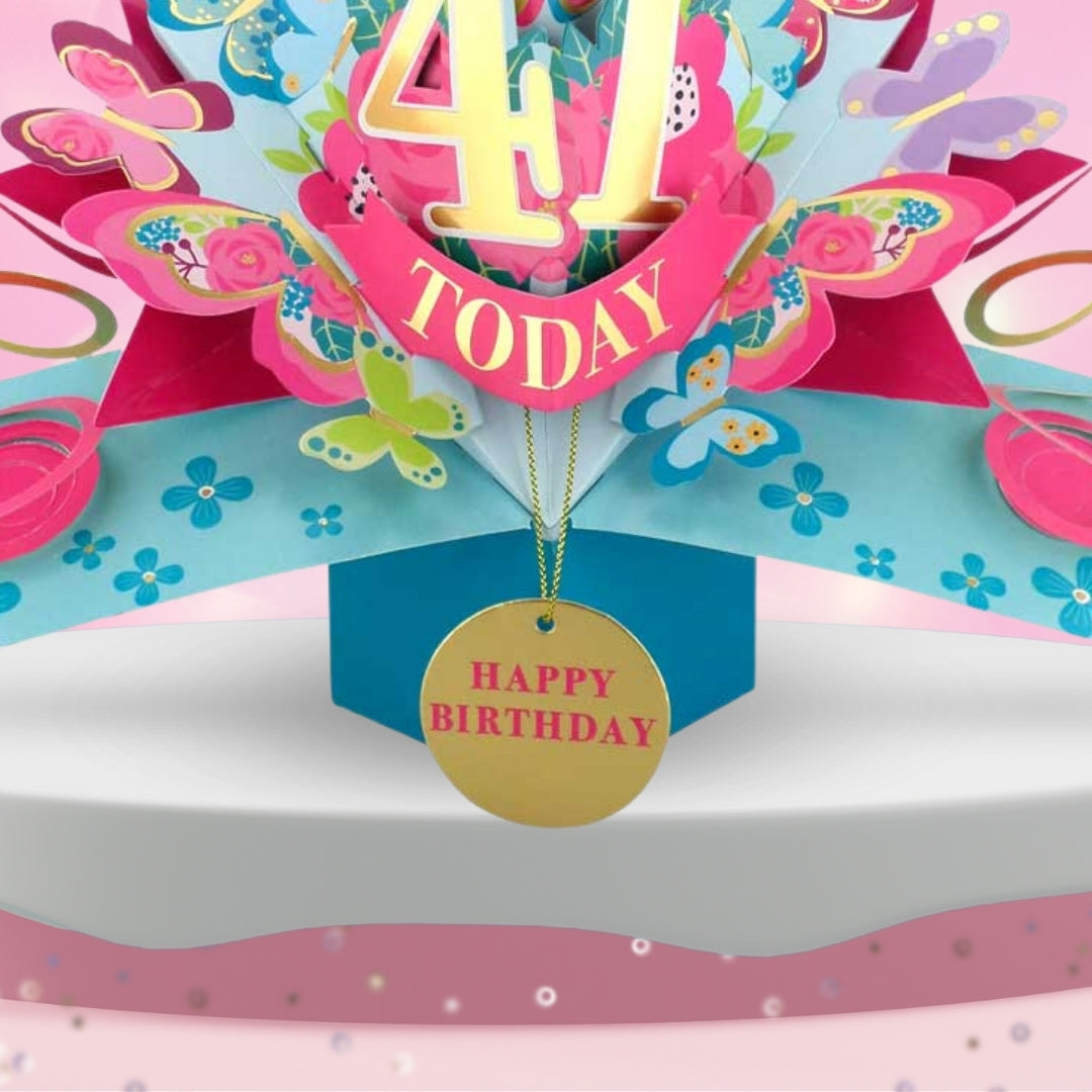 41 Today Happy 41st Birthday Pop Up Greeting Card