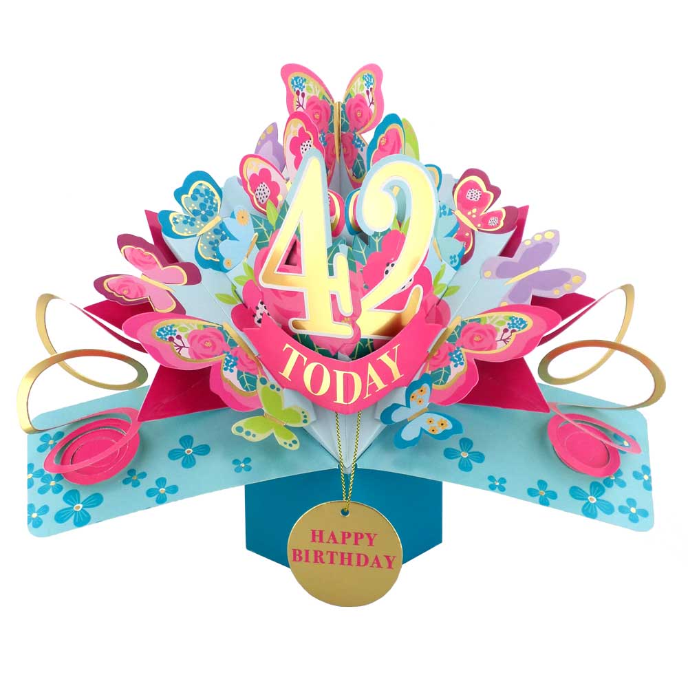 10 To 109' Happy 'Any Age' Birthday Today Pop Up Greeting Card