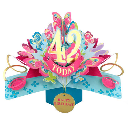 10 To 109' Happy 'Any Age' Birthday Today Pop Up Greeting Card