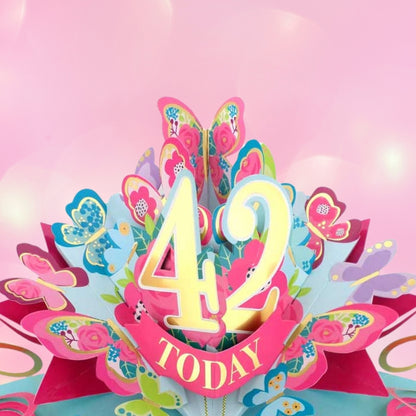 42 Today Happy 42nd Birthday Pop Up Greeting Card