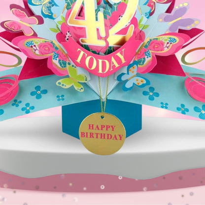 42 Today Happy 42nd Birthday Pop Up Greeting Card