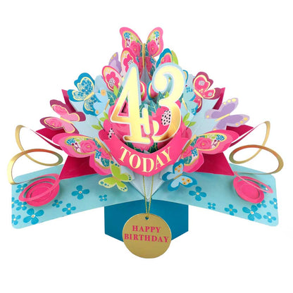 43 Today Happy 43rd Birthday Pop Up Greeting Card