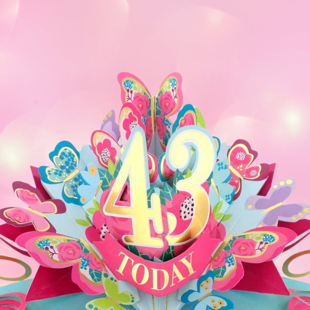 43 Today Happy 43rd Birthday Pop Up Greeting Card