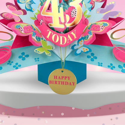 43 Today Happy 43rd Birthday Pop Up Greeting Card